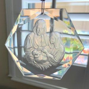 VTG Waterford Crystal Nativity Decoration